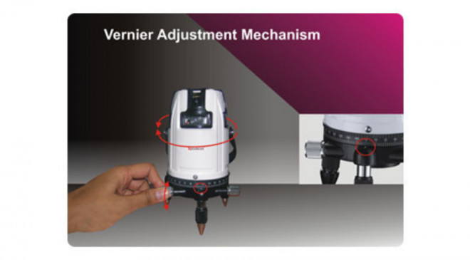 Adjustable Feet with Plumb Laser at bottom