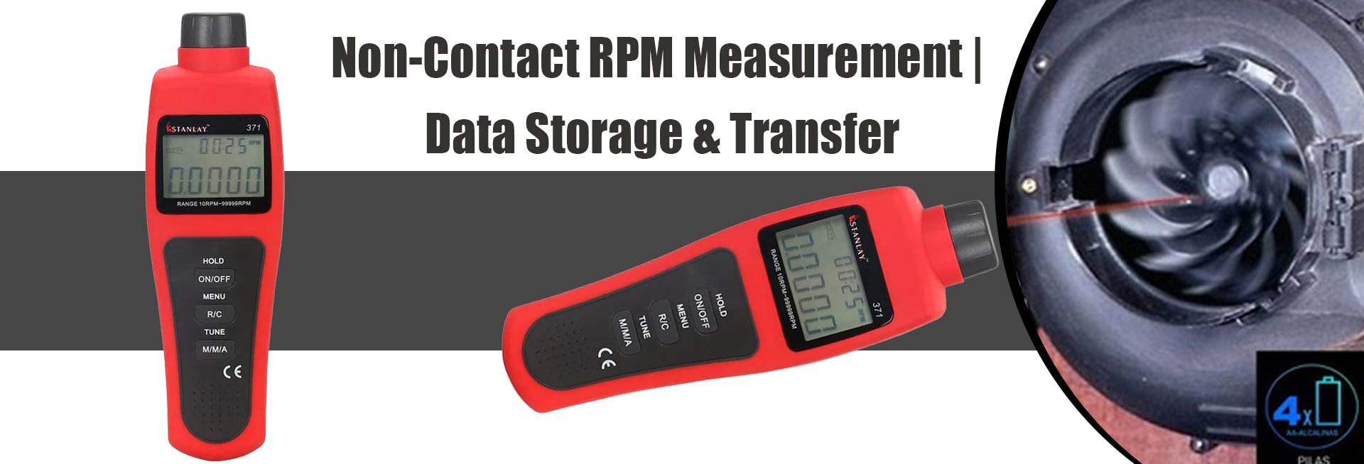 m Handheld Digital Tachometer, Non Contact Tachometer