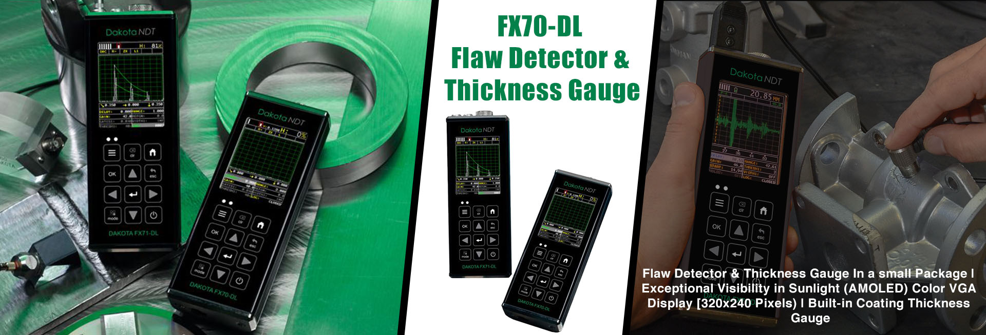 FX70-DL Flaw Detector & Thickness Gauge