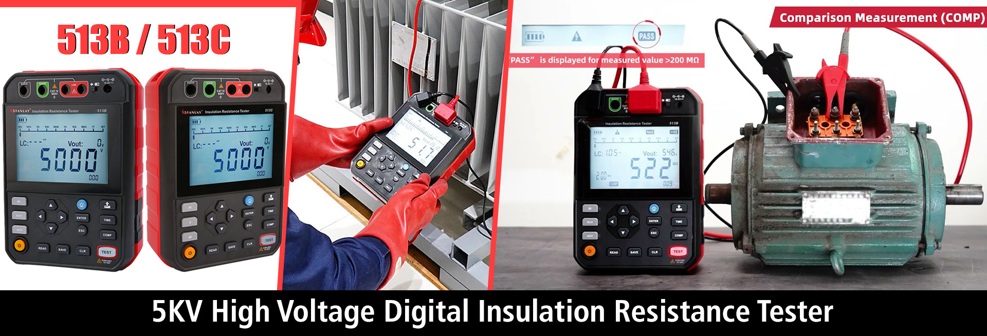 5 KV HV Insulation Tester 513B / 513C 5KV HV Digital Insulation Resistance Tester